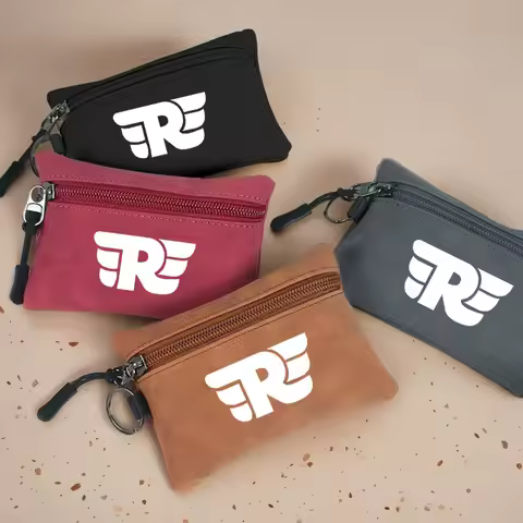 Suede Motorcycle Logo Key Bag Wallet Keychain Card Pouchs For Royal Enfield Bullet/Meteor/Classic 35