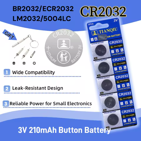 5-100PCS CR2032 3V 210mAh Lithium Button Battery BR2032 ECR2032 LM2032 5004LC Coin Cell for Watch To