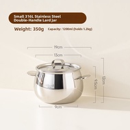 onlycook | 316L Stainless Steel Double Handle Lid Food Container