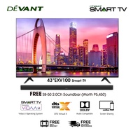 ❍♟Devant 43Exv100 43 Inch Full Hd (Fhd) 2K Smart Tv - Netflix, Youtube, Free Soundbar And Wall Brack