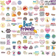 100PCS Forever Friends: Vibrant and Whimsical Friendship Quotes Design Sticker Suitable for Laptop, 