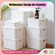 Plastic White Storage box with lid clothing storage box basket desktop cosmetics storage organizer b