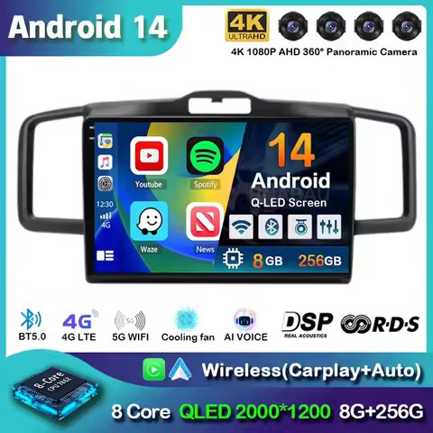 Android 15 CarPlay Auto Car Radio For Honda Freed 1 Spike 2008-2016 Multimedia Video Player 2din Nav