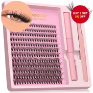 Clustered eyelashes hot selling natural DIY eyelash extension set consumables tweezers glue