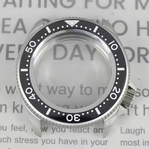 38mm Watch Case 3.8 Crown Sapphire Glass Ceramic bezel Silver watch accessories For SKX013 GMT NH35 