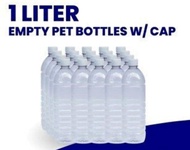 1 LITER PET BOTTLE 20 pcs in a box with lids. (HIGH QUALITY) (WAG SAMAHAN NG KIT)