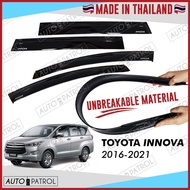 Toyota Innova 2016-2021 Black OEM Unbreakable Type Rain Guard Window Visor Made In Thailand %bl