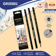 GREEBEL Wooden Pencil 8B 7018 (12PCS/SET) School Exam Writing Pencil Drawing Pencil