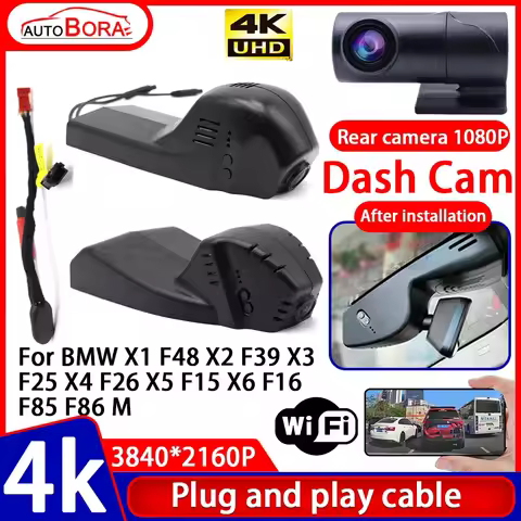 ZhuCamX Video Recorder 4K UHD Plug and Play Car DVR Dash Cam Camera for BMW X1 F48 X2 F39 X3 F25 X4 
