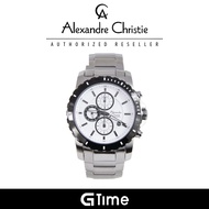 [Official Warranty] Alexandre Christie 6141MCBTBSL Men's White Dial Stainless Steel Strap Watch