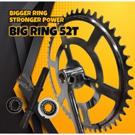 BASIKAL 52T CRANKS SET WITH FREE AXLE BB HI-TEN STEEL.