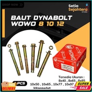 Wowo Bolt Dynabolt Screw Screw 8X40, 8X65, 8X85 1050, 10X65, 10X77, 10X97, 12X99 - 1 Pcs