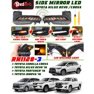 Toyota Corolla Cross/Hilux REVO/Fortuner/Innova Redant Side Mirror LED Turn Signal Running Light SMOKE Dragon scales