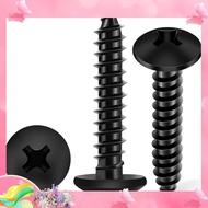 dgk100PCS 6 X 3/4 Inch 18-8 (A2) Stainless Steel Truss HeadPhillips Wood Screws,Black Coated Full Th