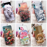 Huawei Y7 Pro 2019 Case DUB-LX2 Cute Cat Fashion Flowers Painted Back Cover Huawei Y7 Pro 2019 Phone