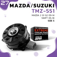 มอเตอร์พัดลม MAZDA 2 G1 G2 09-14 / หมุนขวา เบอร์ S ตรงรุ่น - TMZ-551 - TOP PERFORMANCE - หม้อน้ำ แอร