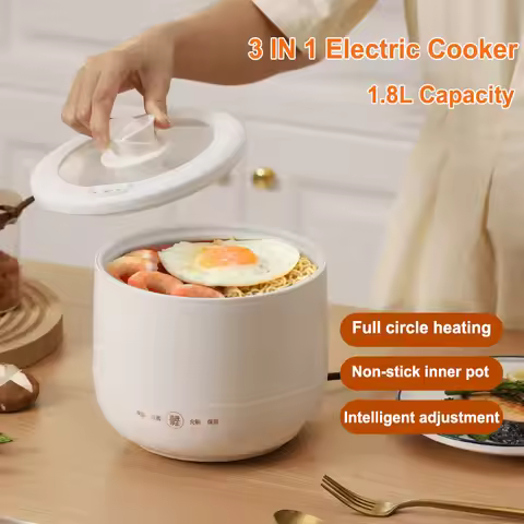 New 1.8 Small Rice Cooker Portable Multi-function Electric Cooker Non-stick Frying Pan Hot Pot 400W 