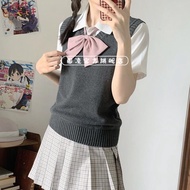 Japanese jk Vest V-Neck Knitted Uniform Female Student Pullover jk Sleeveless Top