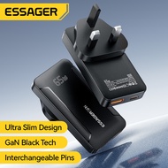 Essager 65W A+C GaN Flash Charge Ultra-thin Chargers QC4.0 PD3.0 Ultrathin USB-A+Type-C 65W Fast Cha
