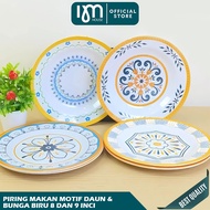 INMINDHOUSE 8 & 9 INCH Melamine Dinner Plate with Elegant Classic Aesthetic Pattern/Classic Pattern 