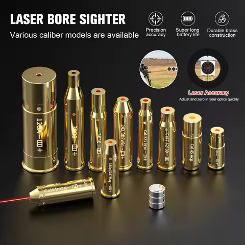 243 308 Red Laser Boresighter Cartridge Dot Laser Bore Sighter for Pistol Rifle Scope - Hunting Acce