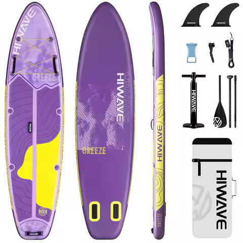 HIWAVE Waterproof Inflatable Paddle Sup Board 11'x34''x6'' Adult Standing Style Aquatic With Accesso