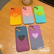 Compatible For  iphone 13 iphone 13 12 11 Pro Max 13Mini 11Pro 13Pro 12Pro 12Mini Back Cover High-quality Gradient Soft Liquid Silicone Couple Space Phone Case With 3D Love