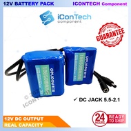 12 DC Battery pack 12V 6000mAh 3000mAh 12V Lithium Rechargeable Battery Power
