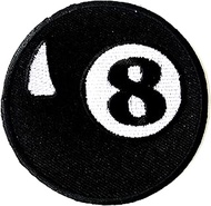 TH 8 Eight Ball Billiards Pool Circle Logo Biker Motorcycle Embroidered Sew on Iron on Patch for Bac
