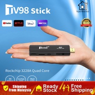 【Shipping From Malaysia】TV98 RK3228 4K TV Stick Android 12.1 OS 16+256GB TV Box Support 2.4G 5G WiFi