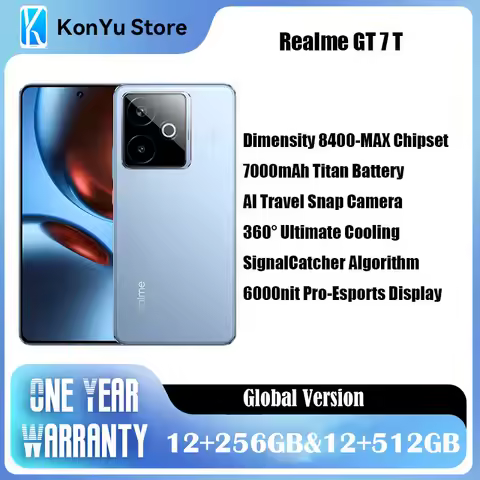 realme GT 7T 5G Smartphone 6.8" Dimensity 8400-MAX Chipset 12G RAM 256GB Or 512GB ROM 7000mAh Batter