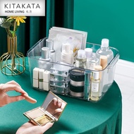 KITAKATA acrylic clear table Organizer skincare makeup Storage Box acrylic table Organizer handle Or