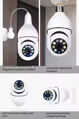 E27 Bulb Wifi Camera Human Tracking Color Night Vision 360 ° Rotation Intercom 2MP Camera Yi Lot APP