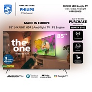 PHILIPS 4K UHD LED 85" Google TV | 3 Sided Ambilight | 85PUS8808/12 | FREE wallmount installation worth $250