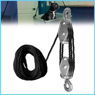 Rope Hoist Pulley System 3/8 Rope Pulley Hoist with 5:1 Lifting Power Heavy-Duty Rope Pulley Multifu