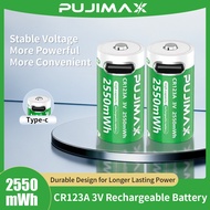 【⚡Ready Stock】CR123A 3V 2550mwh Li-ion Battery USB Rechargeable Battery type-C fast charge