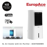 EuropAce ECO7500DWH : 5L AIR COOLER w PURIFIER (with TRUE HEPA and IONIZER FILTRATION) - 3 YEARS MOTOR WARRANTY