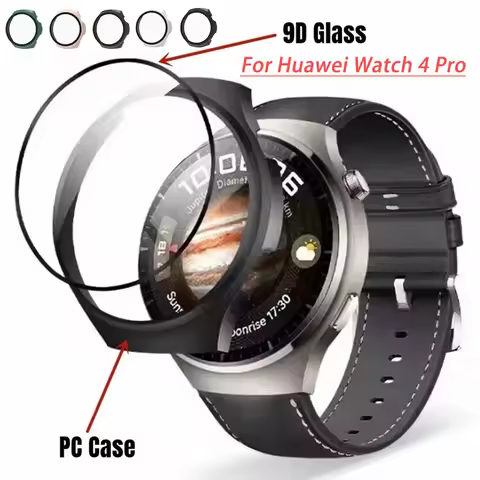 Tempered Glass Case For Huawei Watch 4 Pro Cover Full Coverage Bumper Screen Protector Frame For Hua