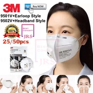 25/50pcs 3M 9501V 9502V KN95 Mask Protective Respiration Disposable Face Mask 3M Topeng Muka 3M成人口罩