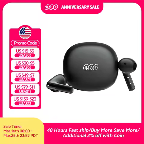 QCY AilyBuds E10 Wireless Earphones Hi-Res Audio with LDAC Codec Headphones Bluetooth 5.4 Spatial So