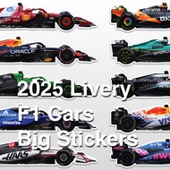 F1 Cars Livery Big Stickers Formula 1 Vinyl Glossy - Ferrari, McLaren, Mercedes, Red Bull Racing, et