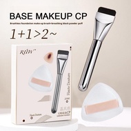 Powder Puff Set Applies Makeup Evenly Foundation Brush Black Makeup Perfect Lightweight I6e2