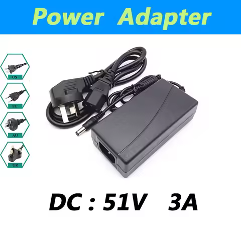 DC 51V 3A Power Adapter 51V 153W Desktop LED Ring Fill Light Anchor Camera Equipment Power Supply Eu