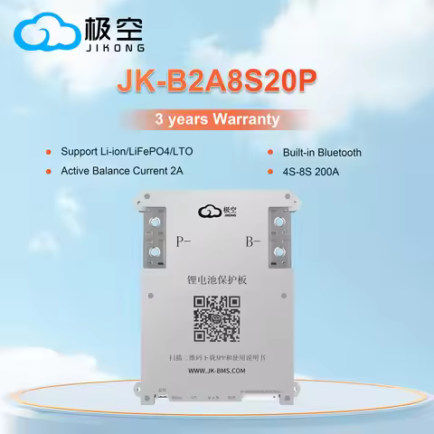 JIKONG Jk Bms B2A8S20P 4S 5S 6S 7S 8S Smart Bms 200A Lifepo4 Li-Ion Lto Battery Active Balance 2A BT