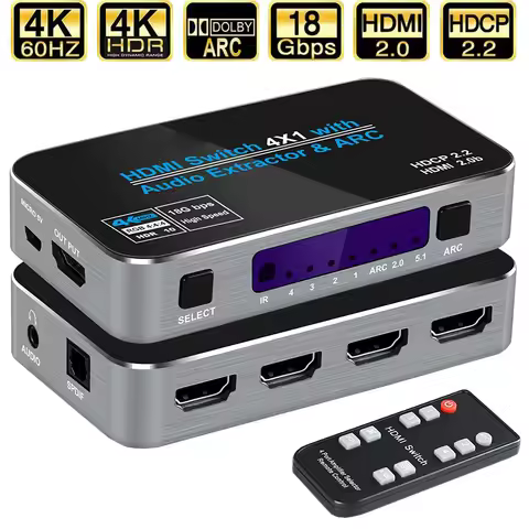 60Hz 4K HDMI Switch HDR HDMI ARC audio extractor HDMI 2.0 splitter switcher HDMI Switch audio extrac