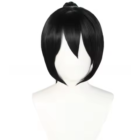 Ayano Aishi Cosplay Wig Removable Ponytail Halloween Hairwear Long Black Heat Resistant Synthetic Ha