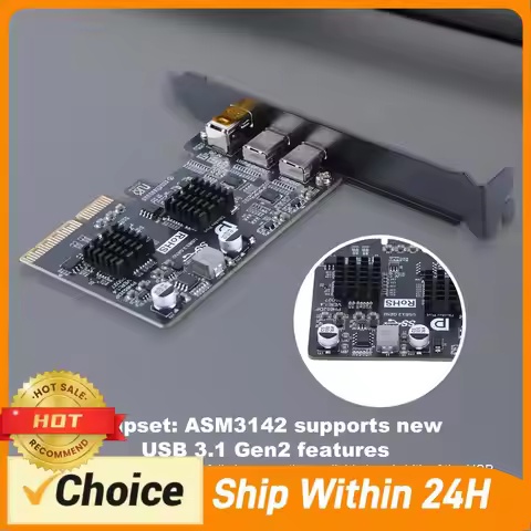 PCI-E X4 X8 X16 To Type-C Expansion Card 10Gbps PCIe to USB 3.2 Gen2 DP Video Output Adapter Card fo
