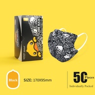 B Duck Mask , 3-Ply Disposable Mask, Black B Duck, Adult