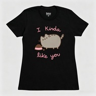 Bandai | Pusheen Cute Cat Pattern Shirt I Kinda Like You Text Cotton T-shirt 2026 Summer Mens Womens