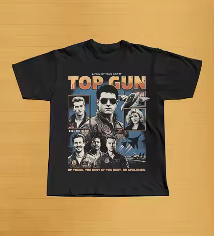 Top Gun 1986 Graphic Tee, Maverick Iceman Goose Ensemble Shirt, Tony Scott 80s Film, Feel The Need, 